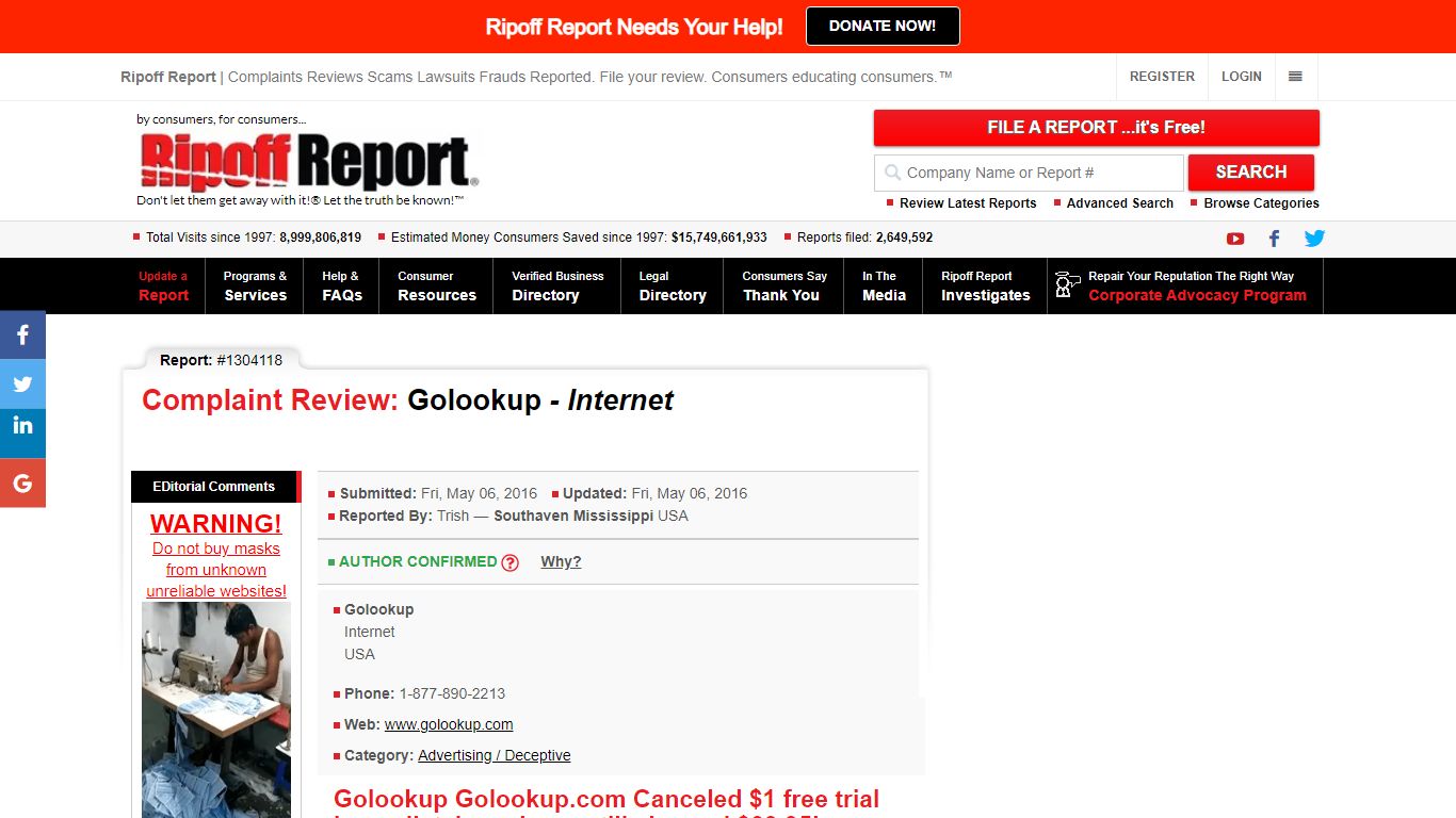 Internet - Golookup golookupcom canceled - Ripoff Report